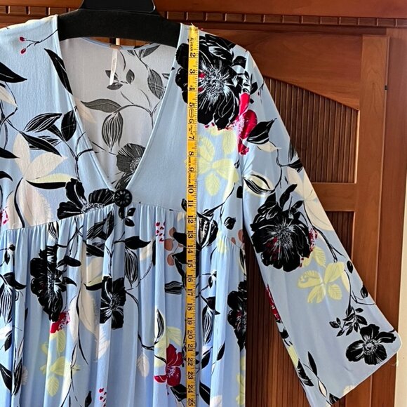 Blue Floral Free People Peasant Top, S/P - Picture 3 of 8